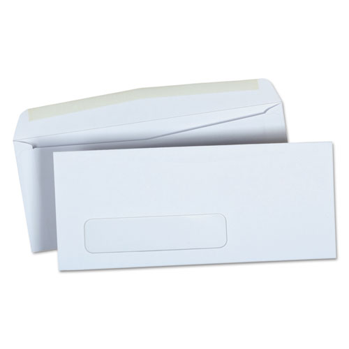 Image of Open-Side Business Envelope, 1 Window, #9, Square Flap, Gummed Closure, 3.88 x 8.88, White, 500/Box