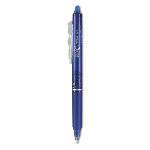 FRIXION CLICKER ERASABLE RETRACTABLE GEL PEN, FINE 0.7 MM, BLUE INK, BLUE BARREL