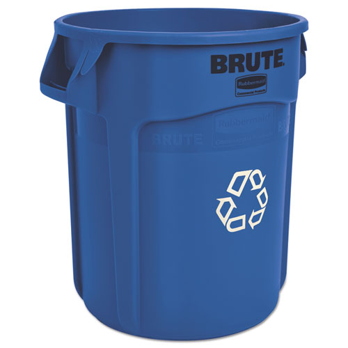 Brute Recycling Container, Round, 20 gal, Blue