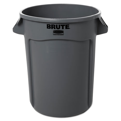 Image of Round Brute Container, Plastic, 32 gal, Gray