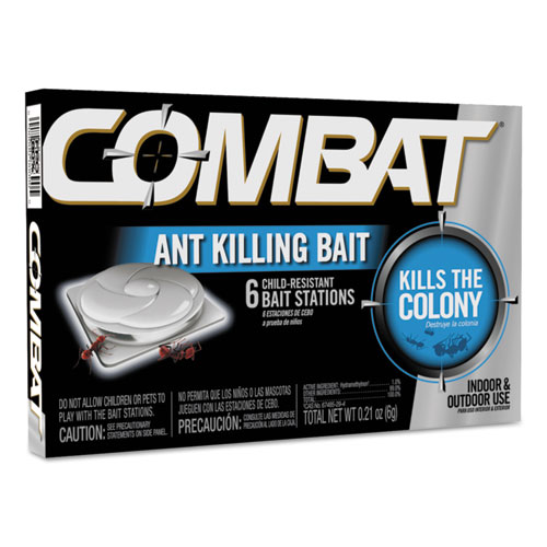 COMBAT ANT KILLING SYSTEM, CHILD-RESISTANT, KILLS QUEEN AND COLONY, 6/BOX, 12 BOXES/CARTON