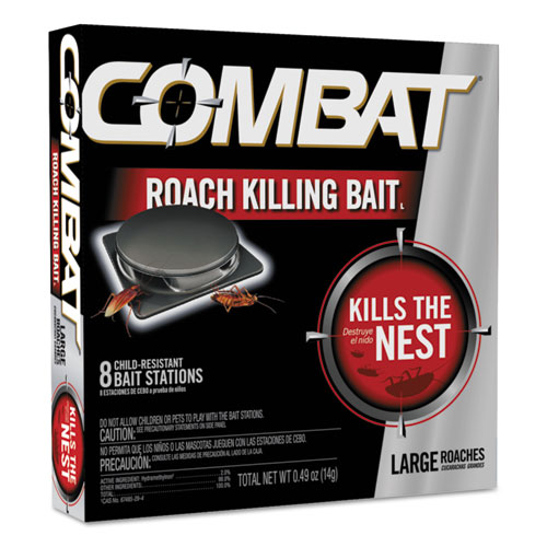 Combat® Source Kill Large Roach Killing System, Child-Resistant Disc, 8/Box, 12 Boxes/Carton