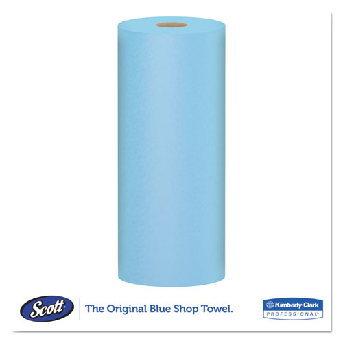 Image of Scott® Shop Towels, Standard Roll, 1-Ply, 9.4 X 11, Blue, 55/Roll, 12 Rolls/Carton