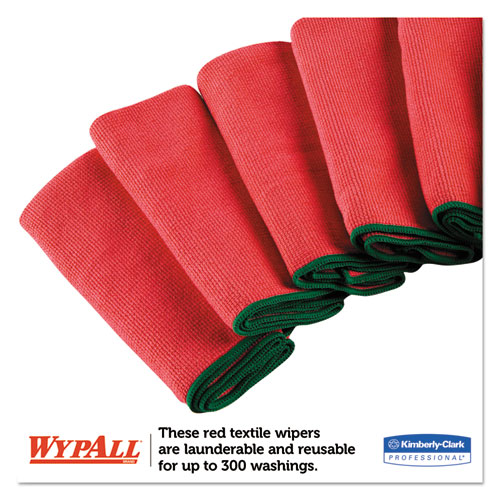 Image of Wypall® Microfiber Cloths, Reusable, 15.75 X 15.75, Red, 6/Pack, 4 Packs/Carton