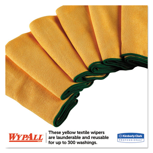 Image of Wypall® Microfiber Cloths, Reusable, 15.75 X 15.75, Yellow, 6/Pack
