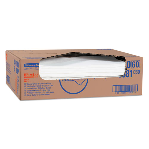 Image of Wypall® X70 Cloths, Flat Sheet, 16.6 X 14.9, White, 300/Carton