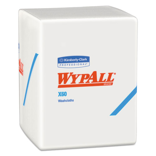 Image of Wypall® General Clean X60 Cloths, 1/4 Fold, 12.5 X 10, White, 70/Pack, 8 Packs/Carton