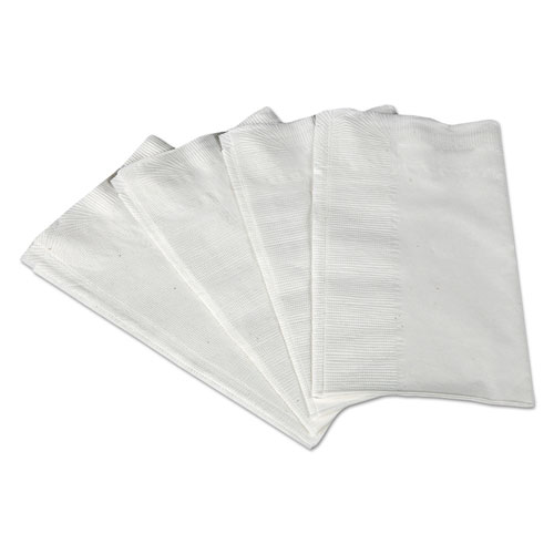 1/8-Fold Dinner Napkins, 2-Ply, 17 x 14 63/100, White, 250/Pack, 12 Packs/Carton | by Plexsupply