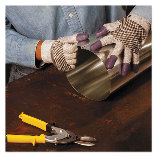 Image of G60 Purple Nitrile Gloves, 230 mm Length, Medium/Size 8, Black/White, Pair