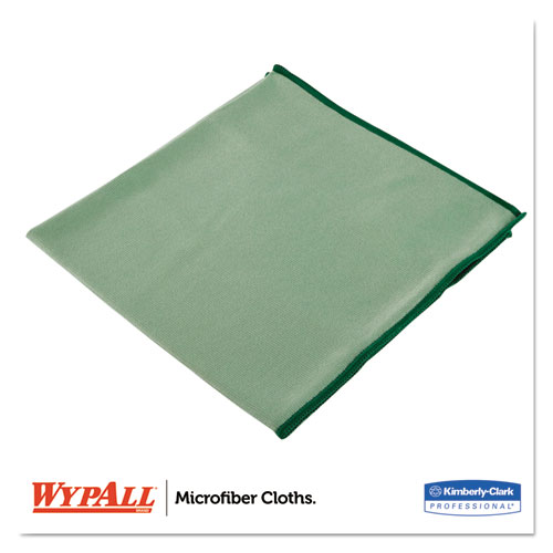 Image of Wypall® Microfiber Cloths, Reusable, 15.75 X 15.75, Green, 24/Carton