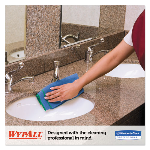 Image of Wypall® Microfiber Cloths, Reusable, 15.75 X 15.75, Blue, 24/Carton