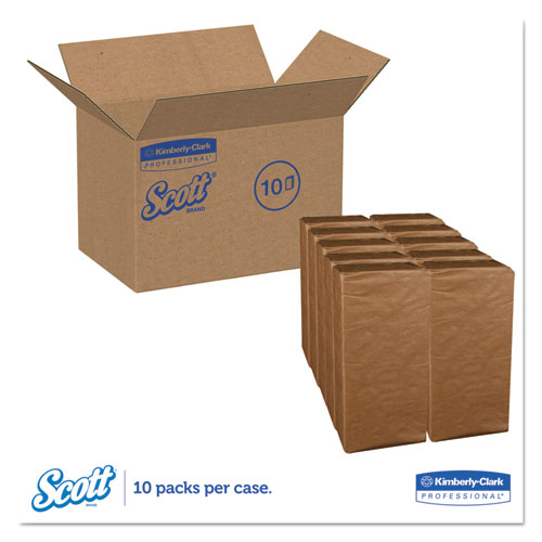 Image of Scott® 1/8-Fold Dinner Napkins, 2-Ply, 17 X 14 63/100, White, 300/Pack, 10 Packs/Carton