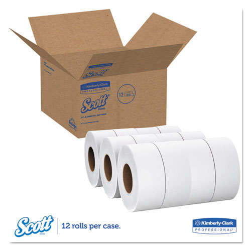 Image of Essential JRT Jumbo Roll Bathroom Tissue, Septic Safe, 1-Ply, White, 3.55" x 2,000 ft, 12 Rolls/Carton
