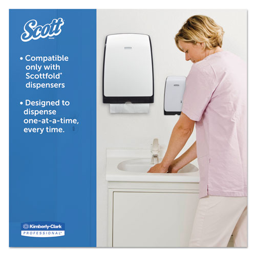 Image of Scott® Pro Scottfold Towels, 1-Ply, 9.4 X 12.4, White, 175 Towels/Pack, 25 Packs/Carton
