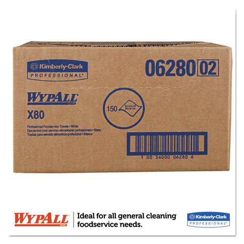 X80 Foodservice Towel, Kimfresh Antimicrobial Hydroknit, 12 1/2 x 23 1/2, 150/Ct