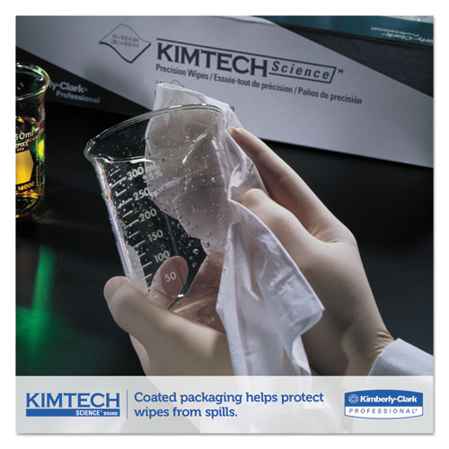 Image of Kimtech™ Precision Wiper, Pop-Up Box, 1-Ply, 14.7 X 16.6 Unscented, White, 144/Box