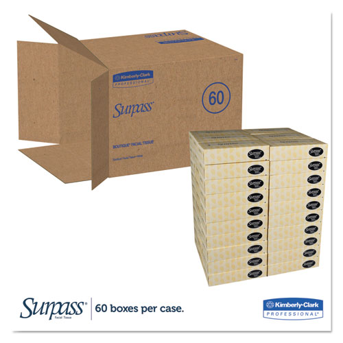 Image of Surpass® Facial Tissue For Business, 2-Ply, White,125 Sheets/Box, 60 Boxes/Carton