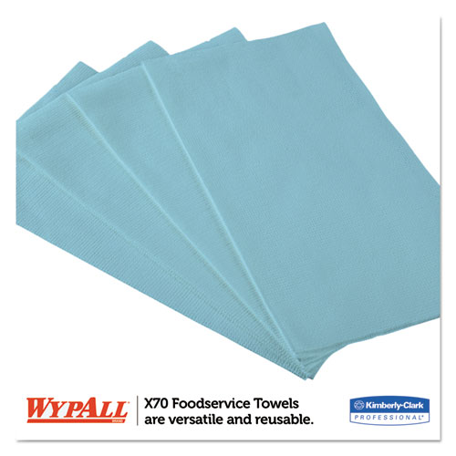 Image of Wypall® X70 Foodservice Towels, 1/4 Fold, 12.5 X 23.5, Unscented, Blue, 300/Carton