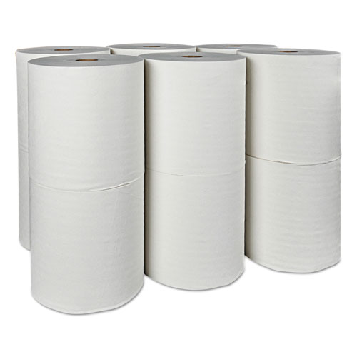 Image of Hard Roll Paper Towels with Premium Absorbency Pockets, 8" x 425 ft, 1.5" Core, White, 12 Rolls/Carton