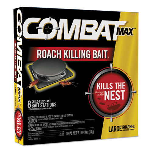 Combat® Roach Bait Insecticide, 0.49 oz Bait, 8/Pack, 12 Pack/Carton