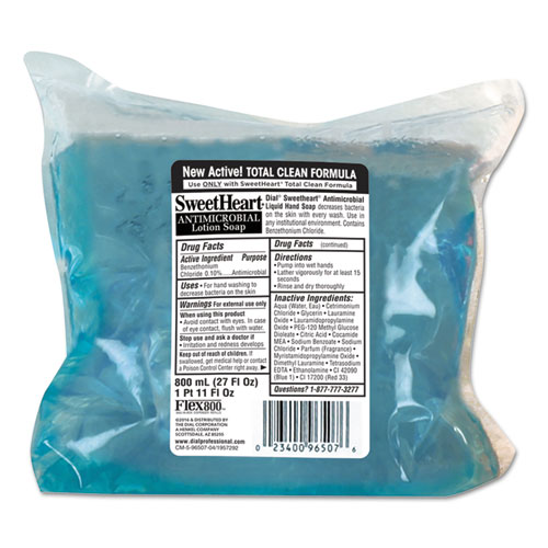 Antibacterial Soap, Trans Blue, Fresh Scent, 800ml Refill, 12/carton