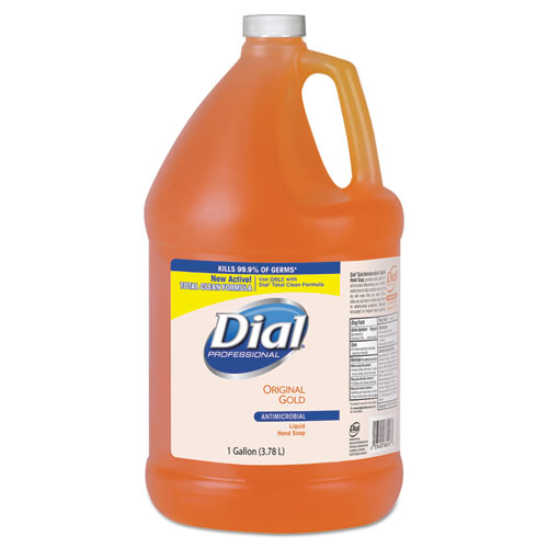 Dial® Professional Gold Antimicrobial Liquid Hand Soap, Floral Fragrance, 1gal Bottle, 4/Carton