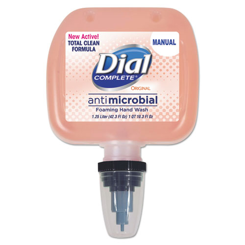 Dial® Professional Antimicrobial Foaming Hand Wash, Original, 1.25 L, Cassette Refill, 3/Carton