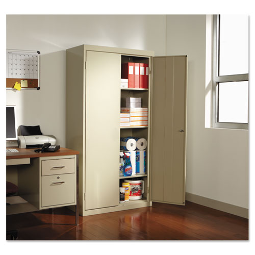Image of Economy Assembled Storage Cabinet, 36w x 18d x 72h, Putty