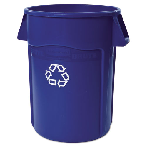 Image of Brute Recycling Container, 44 gal, Polyethylene, Blue