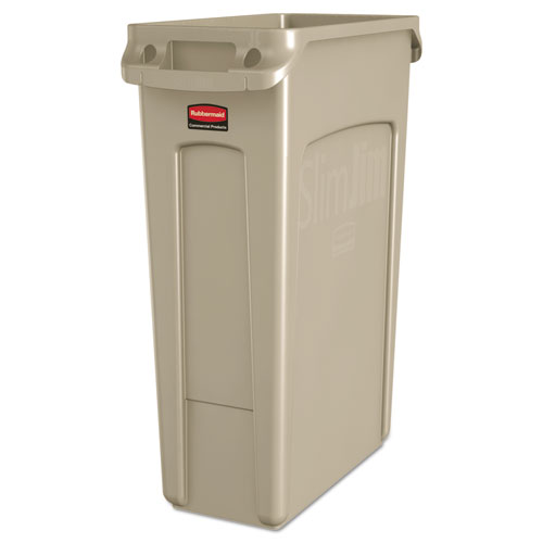 Image of Slim Jim with Venting Channels, 23 gal, Plastic, Beige