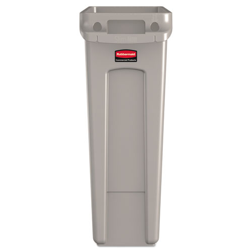 Image of Rubbermaid® Commercial Slim Jim With Venting Channels, 23 Gal, Plastic, Beige