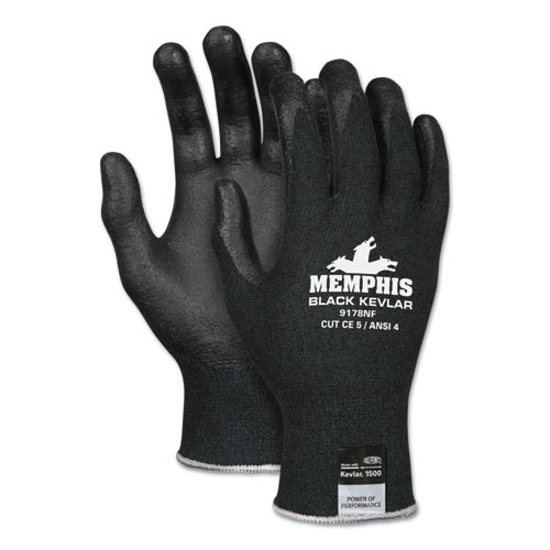 Mcr™ Safety Kevlar Gloves 9178Nf, Kevlar/Nitrile Foam, Black, X-Large