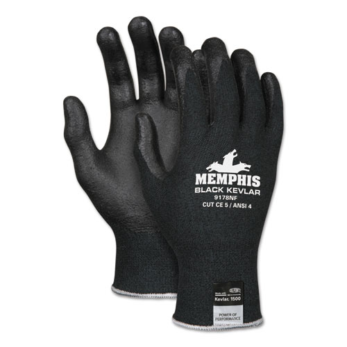 MCR™ Safety Kevlar Gloves 9178NF, Kevlar/Nitrile Foam, Black, X-Large