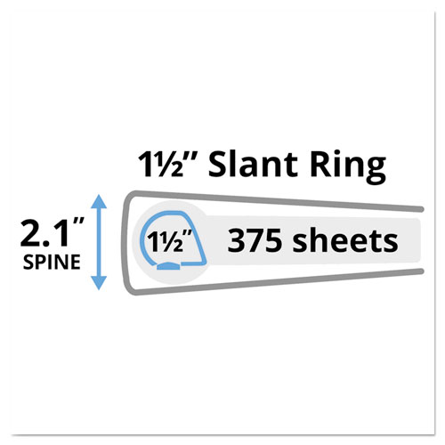 Durable View Binder with DuraHinge and Slant Rings, 3 Rings, 1.5" Capacity, 11 x 8.5, White