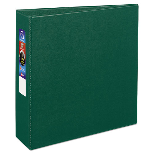 Image of Heavy-Duty Non-View Binder with DuraHinge and Locking One Touch EZD Rings, 3 Rings, 3" Capacity, 11 x 8.5, Green