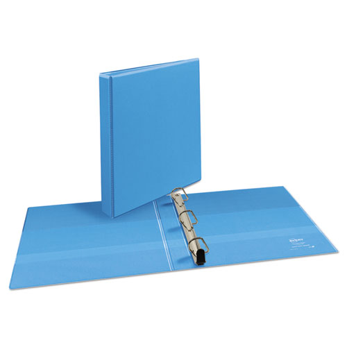 Image of Heavy-Duty Non Stick View Binder with DuraHinge and Slant Rings, 3 Rings, 1" Capacity, 11 x 8.5, Light Blue, (5301)