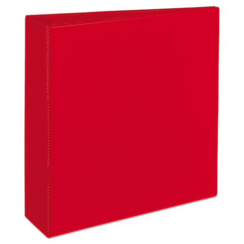 Heavy-Duty Non-View Binder with DuraHinge and Locking One Touch EZD Rings, 3 Rings, 3" Capacity, 11 x 8.5, Red
