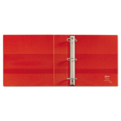 Image of Heavy-Duty Non-View Binder with DuraHinge and One Touch EZD Rings, 3 Rings, 2" Capacity, 11 x 8.5, Red