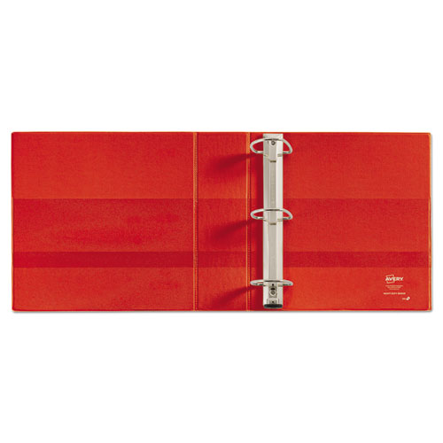 Image of Heavy-Duty View Binder with DuraHinge and Locking One Touch EZD Rings, 3 Rings, 3" Capacity, 11 x 8.5, Red