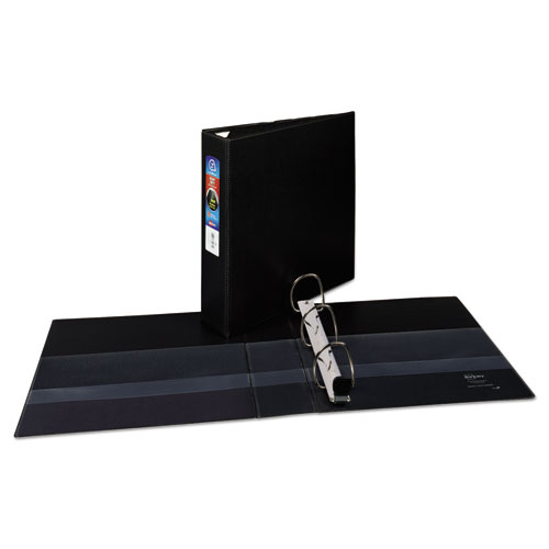 Image of Heavy-Duty Non-View Binder with DuraHinge and One Touch EZD Rings, 3 Rings, 2" Capacity, 11 x 8.5, Black