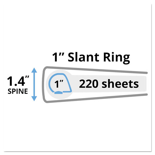 Image of Durable View Binder with DuraHinge and Slant Rings, 3 Rings, 1" Capacity, 11 x 8.5, Black