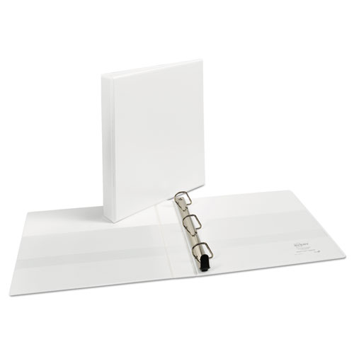 Heavy-Duty Non Stick View Binder with DuraHinge and Slant Rings, 3 Rings, 1" Capacity, 11 x 8.5, White