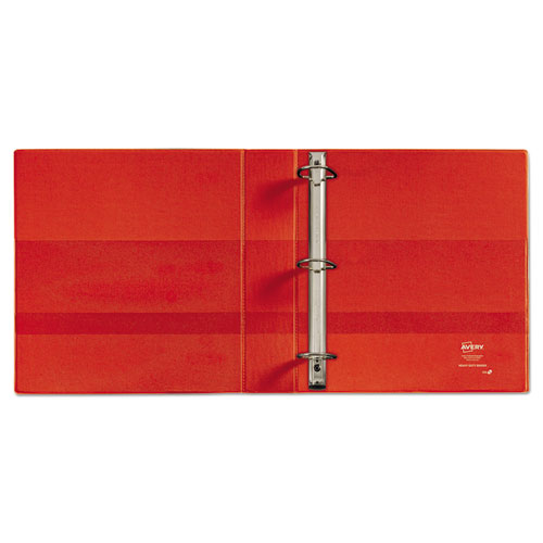 Heavy-Duty Non-View Binder with DuraHinge and One Touch EZD Rings, 3 Rings, 1.5" Capacity, 11 x 8.5, Red