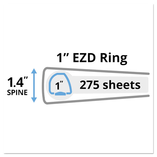 Image of Durable View Binder with DuraHinge and EZD Rings, 3 Rings, 1" Capacity, 11 x 8.5, Black, (9300)