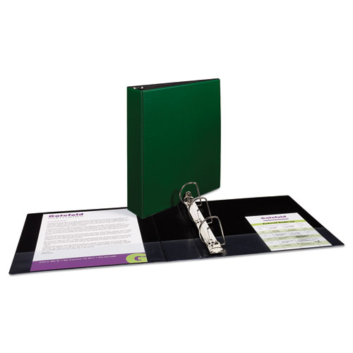 Image of Avery® Durable Non-View Binder With Durahinge And Slant Rings, 3 Rings, 2" Capacity, 11 X 8.5, Green