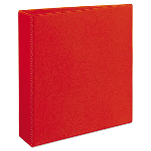 Heavy-Duty View Binder with DuraHinge and One Touch EZD Rings, 3 Rings, 2" Capacity, 11 x 8.5, Red