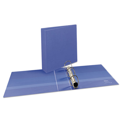 HEAVY-DUTY VIEW BINDER WITH DURAHINGE AND ONE TOUCH EZD RINGS, 3 RINGS, 2" CAPACITY, 11 X 8.5, PERIWINKLE