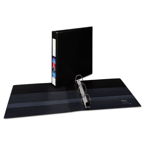 Image of Heavy-Duty Non-View Binder with DuraHinge and One Touch EZD Rings, 3 Rings, 1.5" Capacity, 11 x 8.5, Black