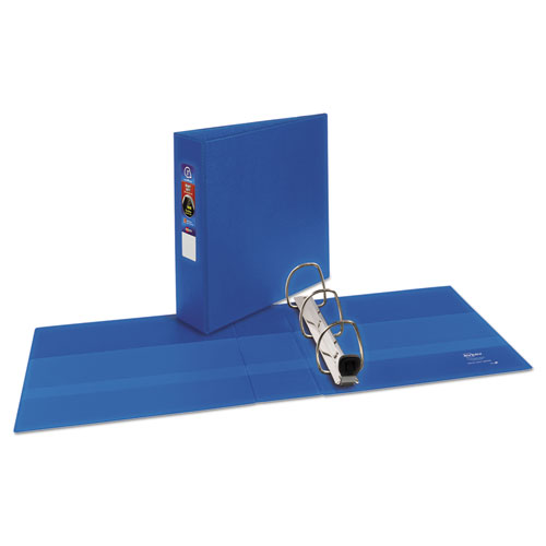 Image of Heavy-Duty Non-View Binder with DuraHinge and Locking One Touch EZD Rings, 3 Rings, 3" Capacity, 11 x 8.5, Blue