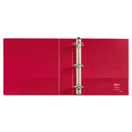 Image of Avery® Durable Non-View Binder With Durahinge And Slant Rings, 3 Rings, 2" Capacity, 11 X 8.5, Red